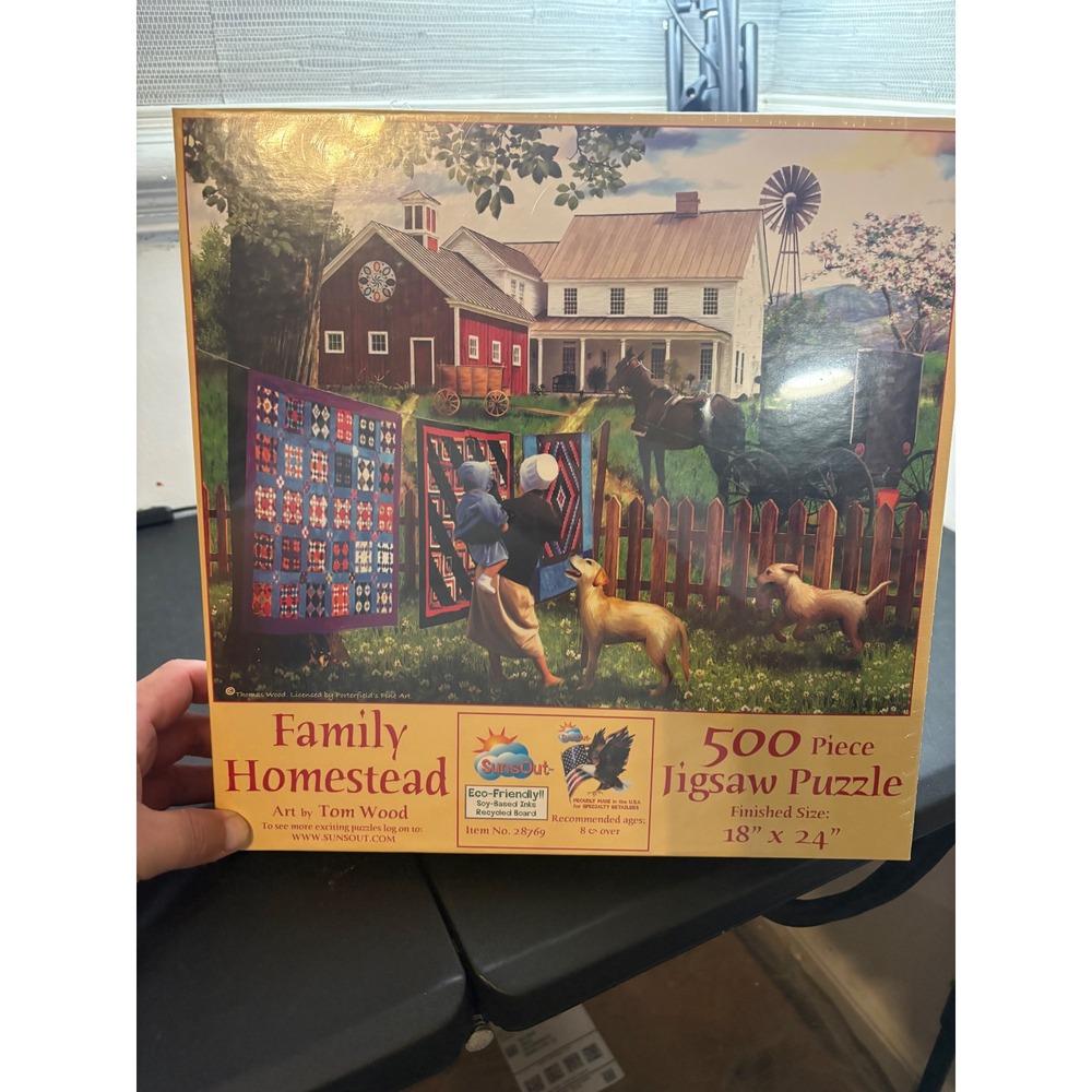 SunsOut Family Homestead 500 Piece Jigsaw Puzzle Tom Wood Art 28769 New